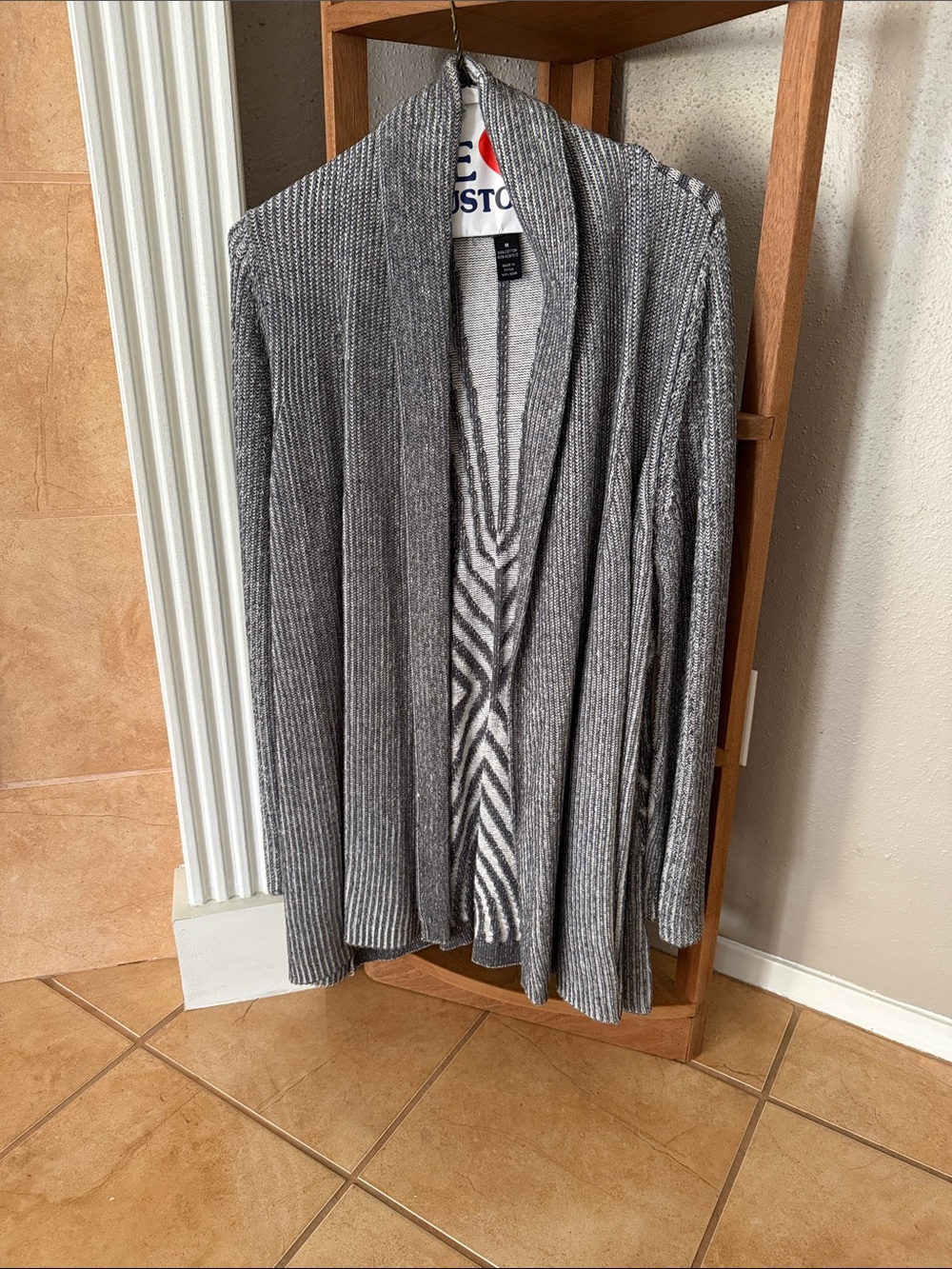 Style & Co. Gray Ribbed Open-Front Women's Cardigan